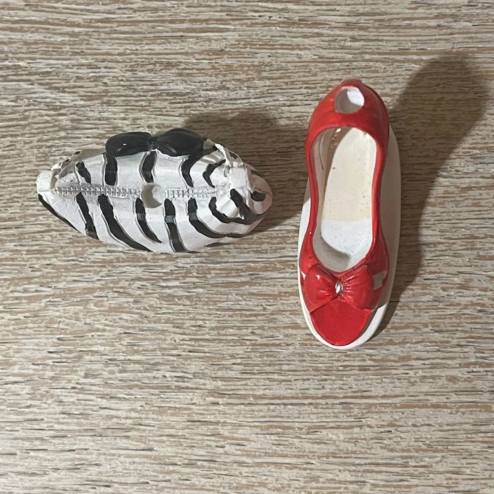 Red High Heel and Zebra Print Purse Figurines